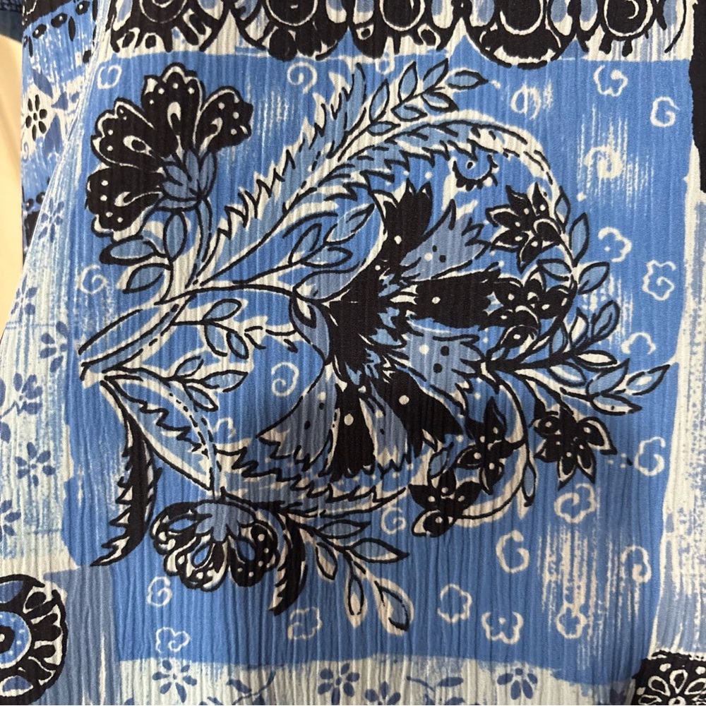 Jaclyn Smith Blue Patchwork Blouse - image 4